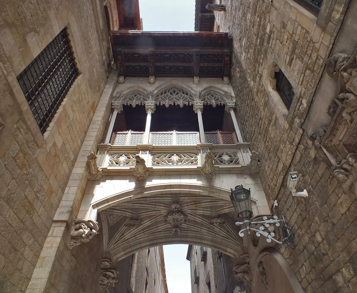 The bridge over Carrer del Bisbe