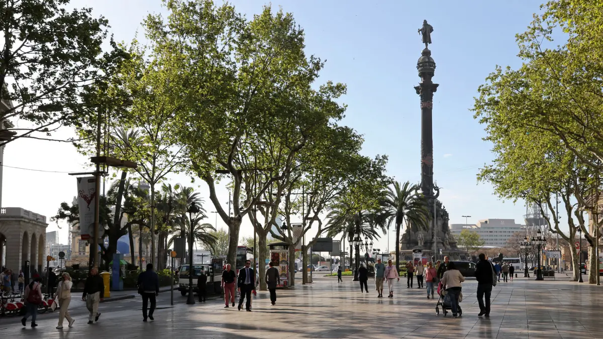 La Rambla leading down to the Columbus Monument