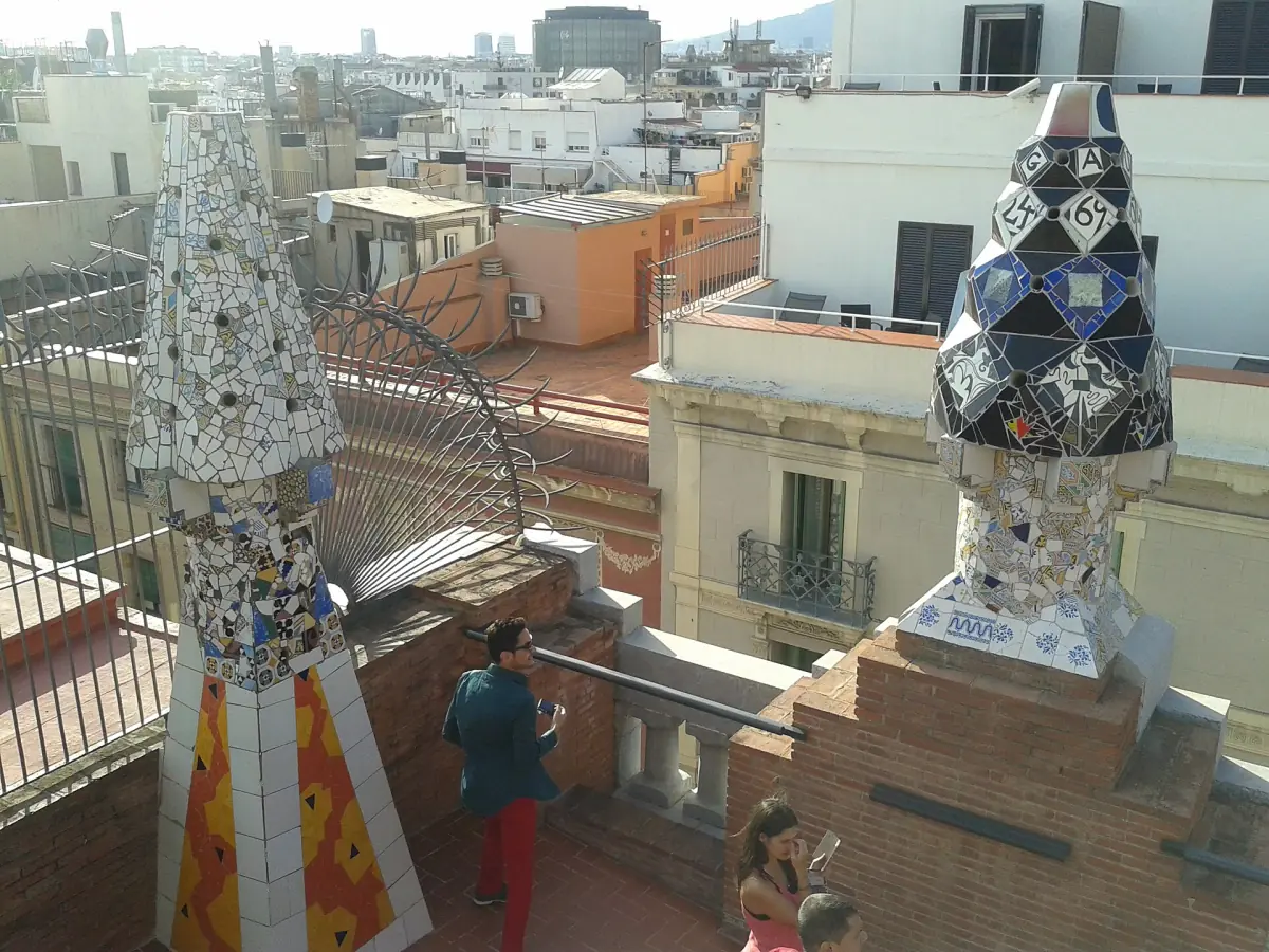 The chimneys on the roof of Palau Güell